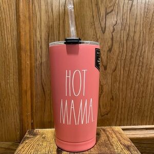 Rae Dunn HOT MAMA Insulated Stainless Steel Tumbler with Straw BRAND NEW!